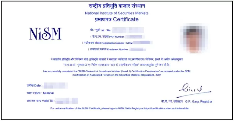 nism certification institute of financial market courses